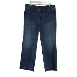 KUT FROM THE KLOTH - WOMEN'S 18 - BLUE KELSEY HIGH RISE FLARED DENIM JEANS